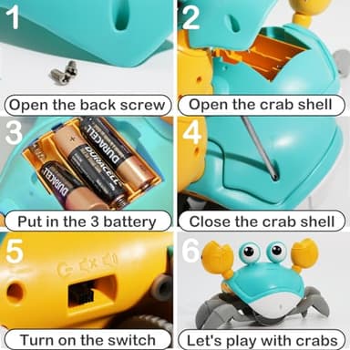 Pbooo Crawling Crab Baby Toy, Interactive Walking Dancing Moving Crab Toy (Infrared Sensing) 3-6 6-12 Months, Toddler Learning Tummy Time Crab, Infant Music Sensory Birthday Gifts - Image 5