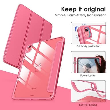 VIKESI Case for iPad (A16) 11-inch 2025 and iPad 10th Generation 10.9 Inch 2022, Clear Back and TPU Shockproof Frame Cover [Built-in Pencil Holder, Support Auto Sleep/Wake] - Watermelon - Image 3