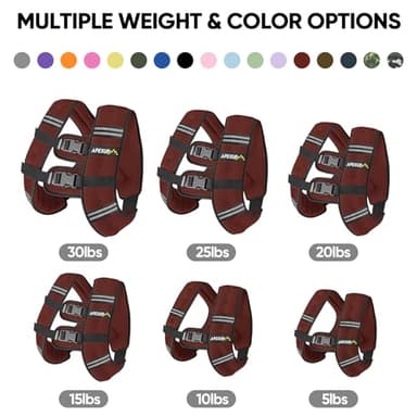 APEXUP Weighted Vest with 5lbs/10lbs/15lbs/20lbs/25lbs/30lbs Weights and Reflective Stripe, Weight Vest Men Women for Workout, Strength Training, Running (Claret, 20lbs) - Image 3