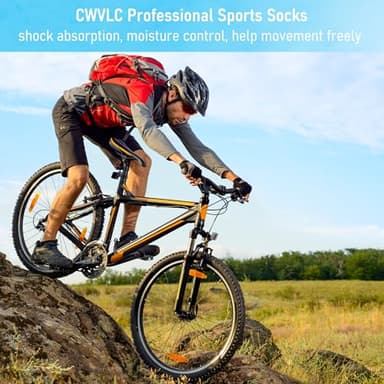 CWVLC Unisex Cushioned Compression Athletic Ankle Socks Multipack, 6-pairs Black Charcoal Royal, XL (13.5-15.5 W US/ 12-14 M US) - Image 6