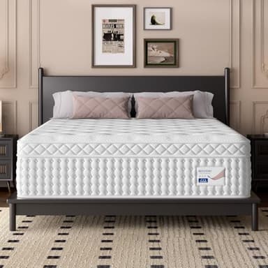 BedStory King Mattress 14 Inch, Medium Mattress with Extra Lumbar and Back Support, Signature Collection Hybrid Mattresses Pressure Pain Relief, 365 Nights Trial, Forever Warranty, Fiberglass Free - Image 9