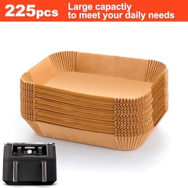 Ninja Foodi Air Fryer Liners, Ninja Air Fryer Liners Disposable, Ninja DZ071 Foodi Ninja Dual Air Fryer Parchment Paper Liners, Rectangular Airfryer Paper Liners, Rectangle 2 Basket Liners - Image 3