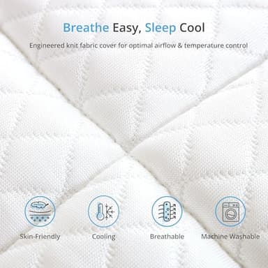 EGOHOME 14 Inch Queen Mattress in a Box, Gel Infused Memory Foam Mattress with Cooling Cover, Medium Firm for Back Pain Relief, Foam Made in USA, Fiberglass Free, CertiPUR-US Certified, 60”x80”x14” - Image 5