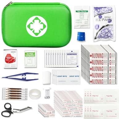 276 Car First Aid Kit for Business, Portable First Aid Kits Travel Szie Emergency Essentials Supplies for Outdoor Activities Skating Boating, Green AMORNING - Image 2