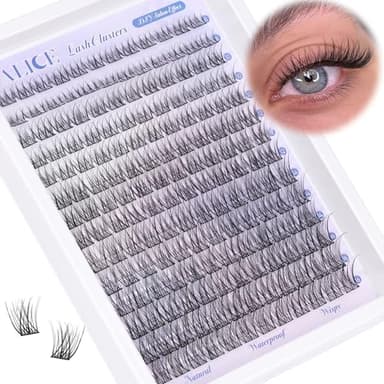 Natural Lash Clusters Wispy Cluster Eyelash Extensions 168pcs Individual Lashes 8-16mm C-Curly DIY Lash Extension Natural Look Soft Thin Band Cluster Lashes by ALICE - Image 1
