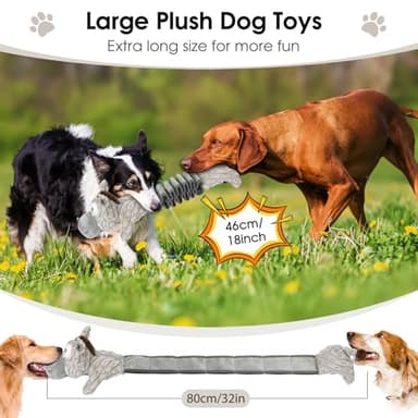 Homounter Large Squeaky Plush Dog Toys, Interactive Puppy Toys for Tug of War, Tough Pet Toys for Dogs, Dog Chew Toy for Small, Medium, and Large Dogs - Image 3