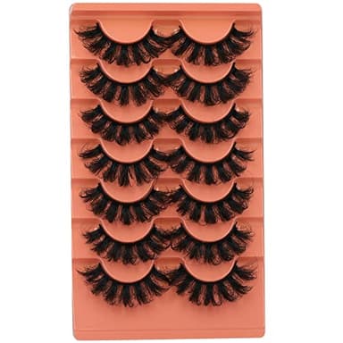 Mink Lashes Fluff False Eyelashes 20-22mm Dramatic Full Wispy Eye Lashes 8D Volume Curly Fake Eyelashes 7 Pairs Faux Mink Lashes Multipack by TOOCHUNAG - Image 3