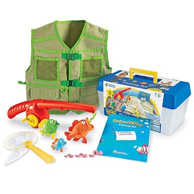 Learning Resources Pretend & Play Fishing Set - 11 Pieces, Ages 3+ Toddler Pretend Play Toys, Preschool Learning Toys, Fishing Pole for Kids, Fisherman Costume - Image 1