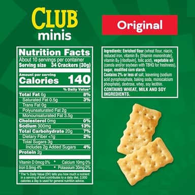 Club Minis Crackers, Lunch Snack, Original, 11oz Box - Image 2