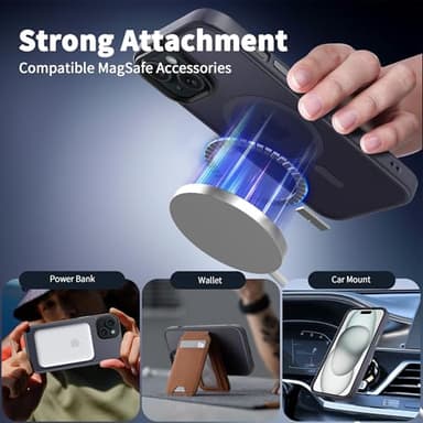 CACOE Magnetic Case for iPhone 15 2023 6.1 inch-Compatible with MagSafe & Magnetic Car Phone Mount,Anti-Fingerprint TPU Thin Phone Cases Cover Protective Shockproof（Dark Blue） - Image 3