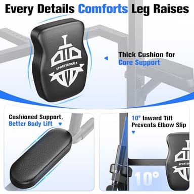 Sportsroyals Power Tower Dip Station Pull Up Bar for Home Gym Strength Training Workout Equipment, 450LBS - Image 7