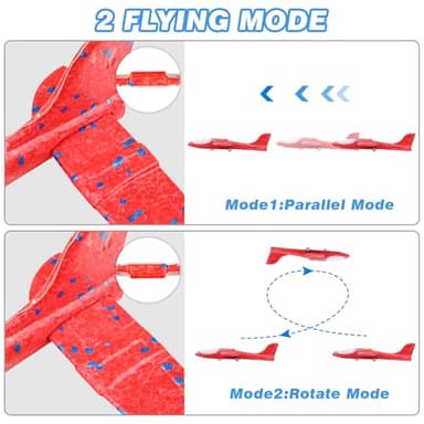 3 Pack Airplane Launcher Toy, 12.6" Foam Glider Led Plane, 2 Flight Mode Catapult Plane for Kids Outdoor Sport Flying Toys Gifts for 3 4 5 6 7 8 9 10 12 Year Old Boys Girls - Image 4