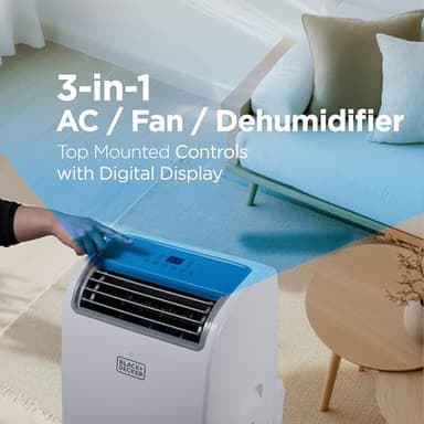 BLACK+DECKER Smart Portable Air Conditioner, 14,000 BTU (10,200 BTU SACC) for Rooms up to 700 Sq. Ft., Smart Portable AC with Follow Me Remote and Window Kit, BPACT14WT, White - Image 5