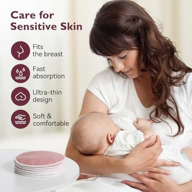 Momcozy Reusable Nursing Pads, Innovative Use of One Way Moisture-Wicking Fabric & 3-Layer Washable Breast Pads, Ultra-Thin Design, Light and Unburden, 14 Pack + Wet & Dry Separation Bag + Wash Bag - Image 8
