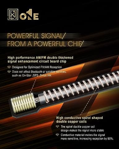 KEYO1E New Carbon Fiber Antenna Compatible with 2006-2026 Chevy Silverado 2500/7.9 Inches Flexible Sturdy Rubber Antenna Replacement/Internal Copper Coil for Enhanced Reception - Image 4