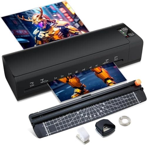 A3 Laminator Machine, 13 Inch 9-in-1 Thermal Laminator with Sheets for Hot & Cold Laminating Machine, Features Fast 60-Sec Warm Technology and Never-Jam Design for Home, Office, or School Use (Black)