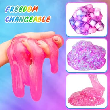 inksbui Confetti Slime Kit, Sparkling, Glimmer, Crunchy, Foam, Jelly Cubes Slime, Stress Relief Toys, Party Favors for Kids, for Girl Boys 6 7 8 9 10 11 12 - Image 5