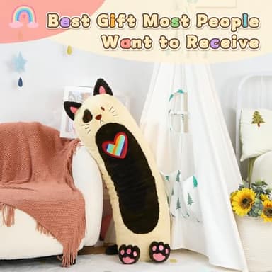 MorisMos Gaint Cat Plush Long Body Pillow, 43.3" Cat Stuffed Animal Cat Plushie Toy Big Soft Hugging Pillow - Image 5