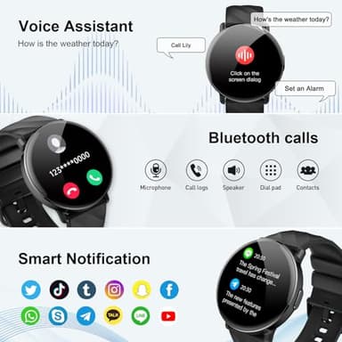 OWMSIC Smart Watch for Men Women with Call Text Reminder, Smartwatch 1.39" Touch Screen, Fitness Watch with Heart Rate/Sleep/Steps/Calories Monitor, 112+ Sport Mode, IP68 Waterproof Activity Trackers - Image 2