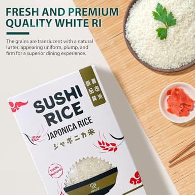 Soeos Sushi Rice 2 Pound, Short Grain Gluten-Free White Japonica Rice, Perfect for Sushi Rolls, and Mochi - Image 4
