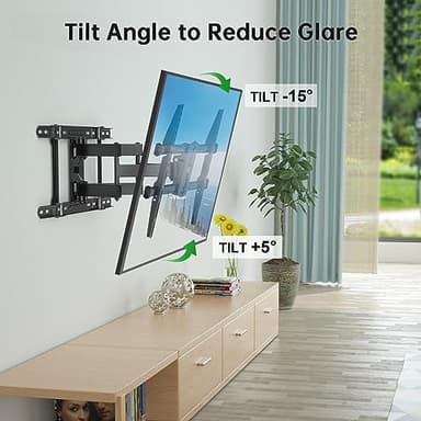 USX MOUNT UL Listed TV Wall Mount for 42"-84" TVs up to 110lbs and 8"-24" Wood Studs, TV Mount with Tilt, Swivel & Extension, Wall Mounts Bracket with Dual Articulating Arms, Max VESA 600x400mm - Image 4