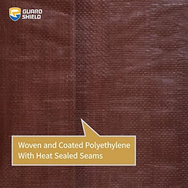 GUARD SHIELD Brown/Green Tarp 12x20 Feet Medium Duty Outdoor Waterproof Multi Purpose Poly Tarps Cover 7mil - Image 5