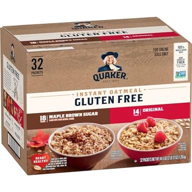 Quaker Instant Oatmeal, 2 Flavor Gluten Free Variety Pack, 32 Count - Image 1