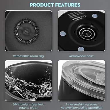 Electric Milk Frother, 4 in 1 Milk Steamer,11.8oz/350ml Automatic Warm and Cold Foam Maker for Coffee,Latte, Cappuccino, Macchiato, Hot Chocolate - Image 5