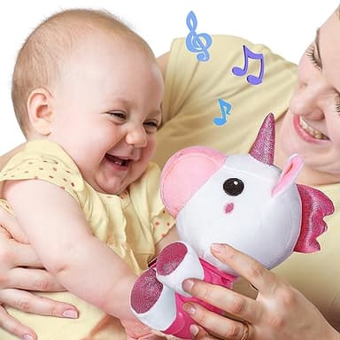 iPlay, iLearn Baby Unicorn Musical Toys, Newborn Girls Gift, Soft Unicorn Plush Stuffed Animal, Infant Light Music Time, 1st Birthday Shower Gift Stuffers for 0 1 2 3 6 9 12 18 Month 1-3 Yrs Toddlers - Image 5