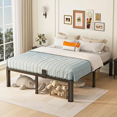 Yitong Angel 14 inch California King Bed Frame with Round Corner Legs Mattress Slide Stopper,3500 lbs Heavy Duty Metal Platform,Steel Slat Support,No Box Spring Needed,Easy Assembly,Noise Free - Image 2