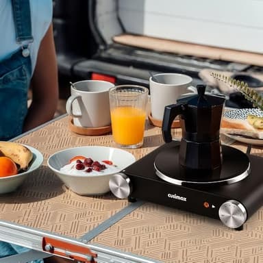 CUSIMAX Electric Hot Plate for Cooking Portable Single Burner 1500W Cast Iron hot plates Heat-up in Seconds Adjustable Temperature Control Stainless Steel Non-Slip Rubber Feet Upgraded Version B101 - Image 8