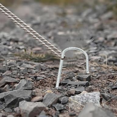Baudelun 10PCS 12Inches Ground Rebar Stakes, Windproof and Collision Proof Heavy Duty J Hook Tent Anchor, Galvanized, Silver - Image 6