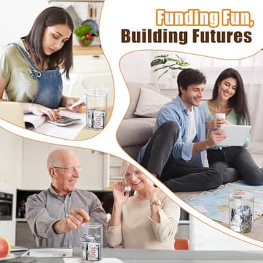 Hicocool Clear Piggy Bank, Acrylic Piggy Bank for Adults Must Break to Open, Unopenable Money Saving Box for Boys Girls Birthday Gift (6" H x 3.54" D) - Image 6