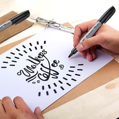 TBC The Best Crafts Permanent Markers Set, Fine Flexible Tip, Quick-Dry & Fade-Resistant, Works on Paper, Plastic, Metal & More, Vibrant Colors(20 Black) - Image 3