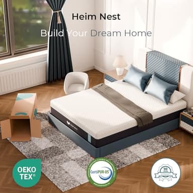 HEIM NEST Full Mattress, 12 Inch Gel & Air-Cooling Memory Foam Mattress for Pressure Relief, Medium Firm Full Size in a Box with Cooling Cover for Conforming Support and Restful Sleep - Image 6