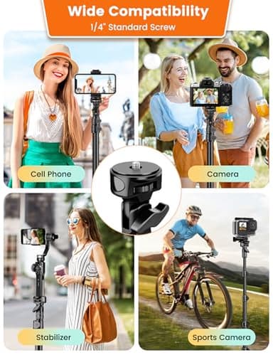 87" Phone Tripod Stand with 15.7" Bendable Gooseneck, Flexible Tripod for iPhone with Remote, Tall Cell Phone Tripod for Video Recording, Compatible with iPhone 15/14/13 Pro Max/Android Smartphone - Image 7