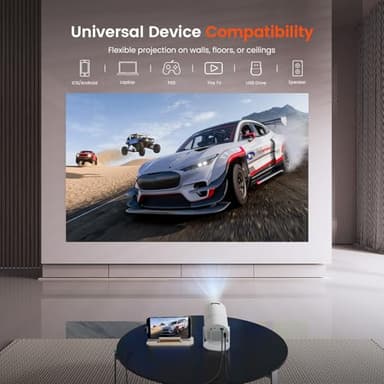 WISHOLY Mini Projector with WiFi and Bluetooth, Portable Movie Projector with 180° Rotatable, 1080P HD Supported, Auto Vertical Keystone, Compatible with Smartphone, TV Stick, Laptop, HDMI, USB - Image 8