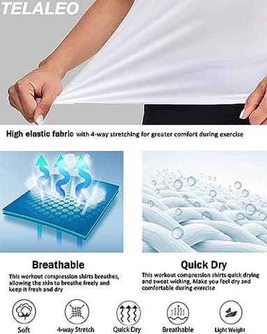 TELALEO 4 Pack Women's Compression Shirt Long Sleeve Performance Workout Baselayer Athletic Top Sports Gear-Black/Black/White/White Medium - Image 4
