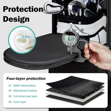 Himal Outdoors Soft-Sided Golf Travel Bag with Wheels- Heavy Duty 600D Polyester Oxford Wear-Resistant, Excellent Zipper Universal Size - Image 5