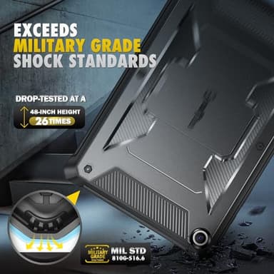 Fintie Shockproof Case for Samsung Galaxy Tab A9 Plus/A9+ 5G 11 Inch 2023 Model (SM-X210/X216/X218), Tuatara Rugged Unibody Hybrid Bumper Kickstand Cover Built-in Screen Protector, Black - Image 5