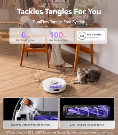 NARWAL Freo Z10 Robot Vacuum and Mop Combo, Tangle Free Robot Mop, 15,000Pa Suction, Adapts to Hard-to-Reach Areas, Self-Emptying, Mop Washing & Drying, Obstacle Avoidance, for Pet Hair & Hard Floor - Image 2