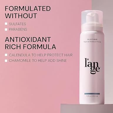 L'ANGE HAIR Glass Hair Thermal Blowout Primer | Heat Protectant Spray for Frizz Control & Shine | Blow Dry Support Styling Mist | For All Hair Types | 5 fl oz - Image 5