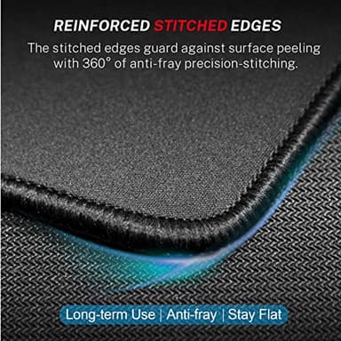 MROCO Mouse Pad [30% Larger] with Stitched Edges, 3 Pack Premium-Textured & Waterproof Mousepad Bulk with Non-Slip Rubber Base for Computers, Laptop, PC, Office & Home, 8.5 x 11 x 0.12 in, Black - Image 3