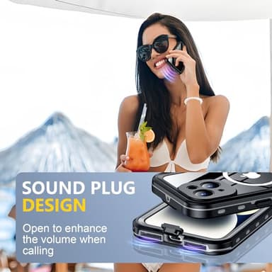 Red2Fire for iPhone 14 Case Waterproof, [Built-in Screen Protector & Camera Protector][Compatible with MagSafe][Full Body Shockproof][IP68 Waterproof][Dustproof] Phone Case 6.1" Black/Clear - Image 6