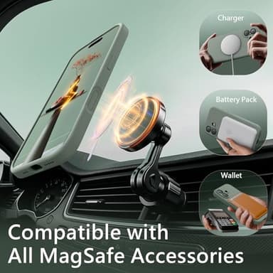 FireNova Magnetic for iPhone 17 Case, Compatible with MagSafe, [Integrated Silicone Camera Control Button] [Camera Protection] Anti-Scratch Microfiber Lining Phone Case, 6.3", Calke Green - Image 5