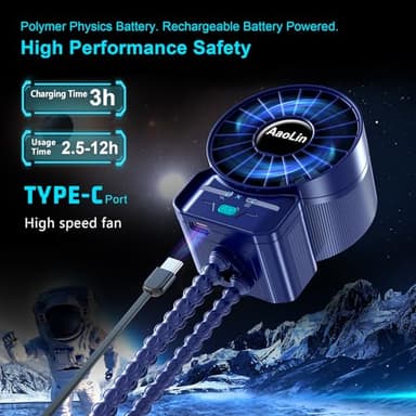 2 Pack Multifunctional Portable Stroller Fan 4 Speed 6600rpm High Speed Usb Rechargeable Personal Mini Handheld Fan Extended Tripod For Desktop Winding Kids Bed Treadmill Bike Golf Cart Outdoor Travel - Image 4
