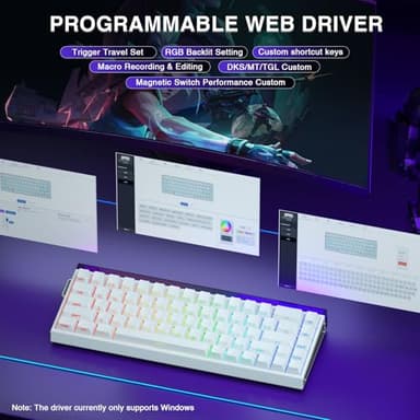 AULA Hero 68 HE 60% Gaming Keyboard Wired, Hall Effect Magnetic Switch Keyboard with Adjustable Actuation, Fast Trigger Mode, 8K Hz Polling Rate, 0.125ms Latency,Side Printed PBT Keycaps, RGB Backlit - Image 6