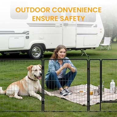 Dog Playpen 24 Inch 16 Panels, Ideal Dog Fence for Puppy/Small Dogs Indoor & Outdoor Bliss, Perfect Dog Pen for Camping, Yard, RV, Garden Fence, Black - Image 4