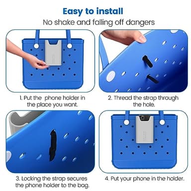 OUTXE Silicone Phone Holder for Bogg Bag, Phone Case Holder Charms Accessory Compatible with All Bogg Bags, Cell Phones Holder for Bogg Bag, Phone Holder Attachment for Beach Tote Bags - Image 7