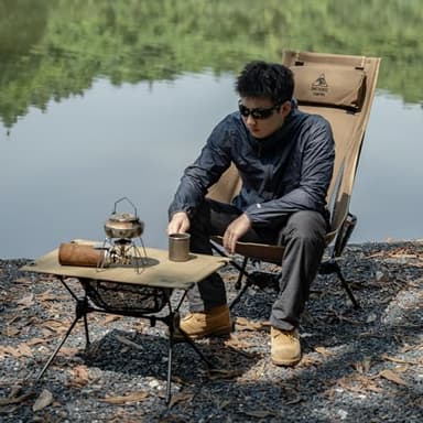 OneTigris Tigerblade High Back Camping Chair with Pillow Design, Comfortable Widened Seat Folding Chair - Image 2